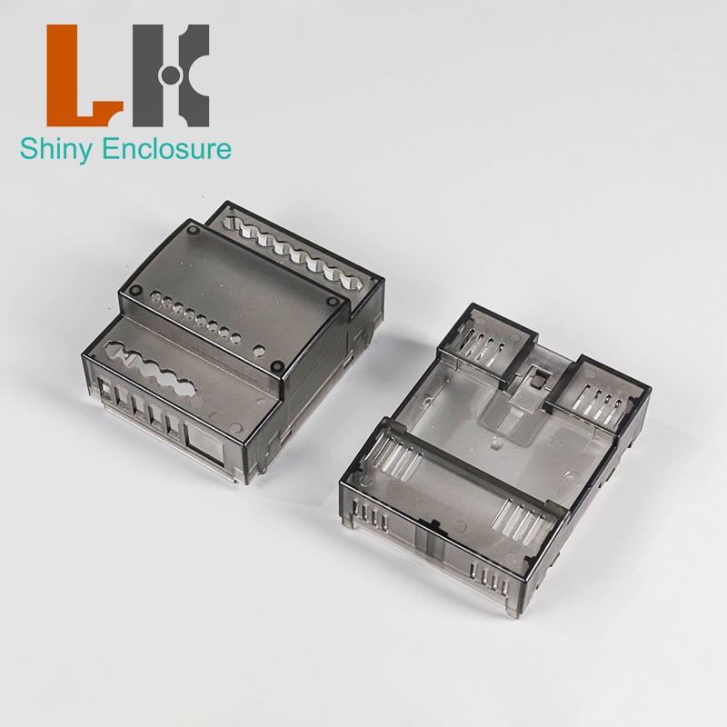 Läbipaistev plastist tööstusliku juhtkarbi paneeli korpus Din siini projekt elektrooniline DIY PCB korpus 90x72x63mm