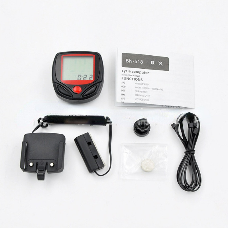 1 vnt. Neperšlampamas laidinis skaitmeninis važiavimo dviračiu spidometras Odometras Dviračių važiavimo dviračiu greičio skaitiklis Kodo lentelės dviračių priedai