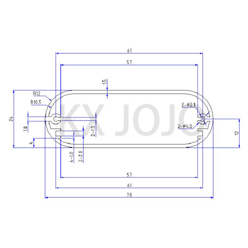 Alumiiniumist korpus 44 * 23 * 60/65 mm integreeritud korpusega elektrooniline korpus Projekti instrumendi korpus must/hõbe/sinine metall