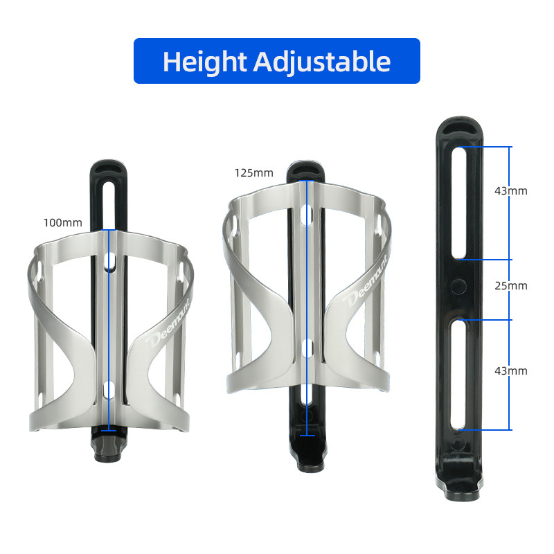 3 sisendit Reguleeritava kõrgusega jalgrattapudeli puuri kõrgus Reguleeritav MTB maanteeratta vesi 72–78 mm veekeetja hoidja alumiiniumraam