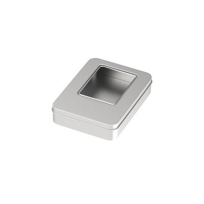 Curling Design fém konzervdoboz fekete bádog lapos fedeles tok átlátszó ablak felső átlátszó PVC adagoló asztali rendszerező