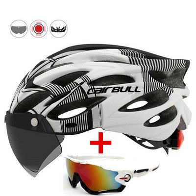 1PC Υπερελαφρύ ποδηλατικό κράνος κράνος μοτοσυκλέτας εξωτερικού χώρου Κράνος ποδηλάτου μοτοσικλέτας με αφαιρούμενο φακό προστατευτικό κράνος ποδηλάτου βουνού Καπάκι ασφαλείας 2#