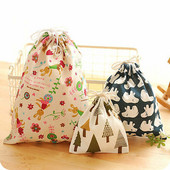 1PC 25*32cm Cotton Draw String Floral Storage Bag Чанти за играчки за пране Home Travel A150