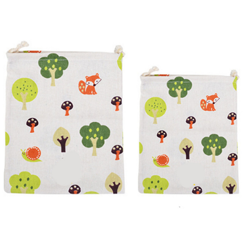 1PC 25*32cm Cotton Draw String Floral Storage Bag Чанти за играчки за пране Home Travel A150