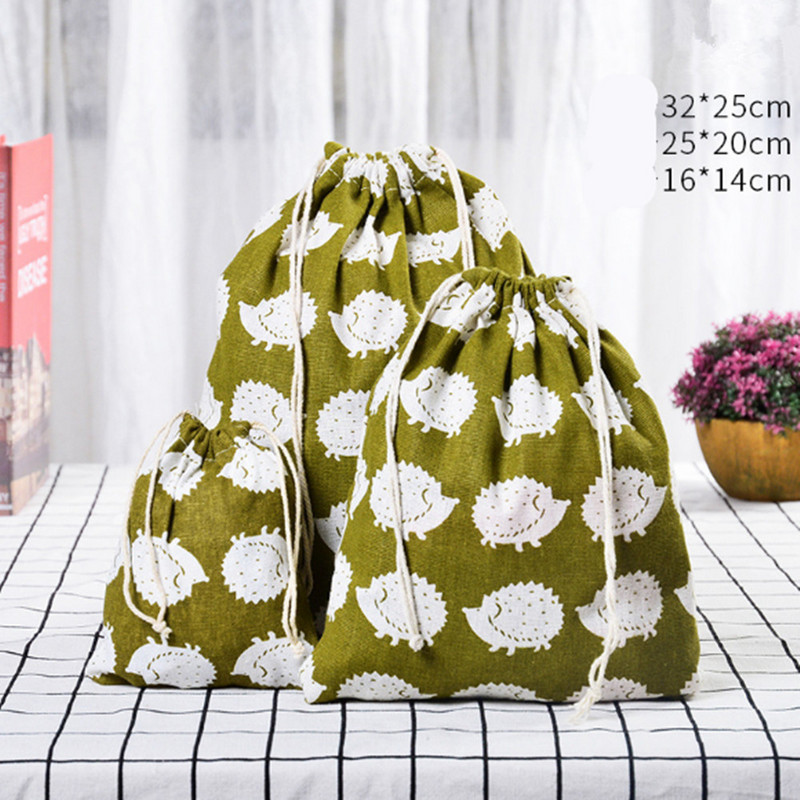1PC 25*32cm Cotton Draw String Floral Storage Bag Чанти за играчки за пране Home Travel A150