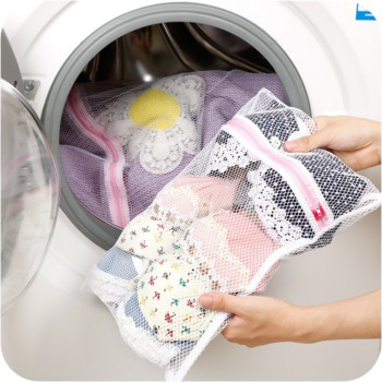 Сутиен с бродирана фина мрежа Бельо Мръсни дрехи Чанти за пране Пералня Мрежеста кошница за пране Чанта за чиста