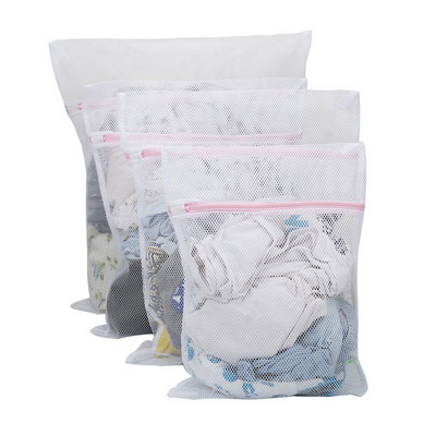 Голяма мрежеста торба за пране, комплект от 4 издръжливи торби за пране от груба мрежа със затваряне с цип за дрехи, промоция на деликатни изделия
