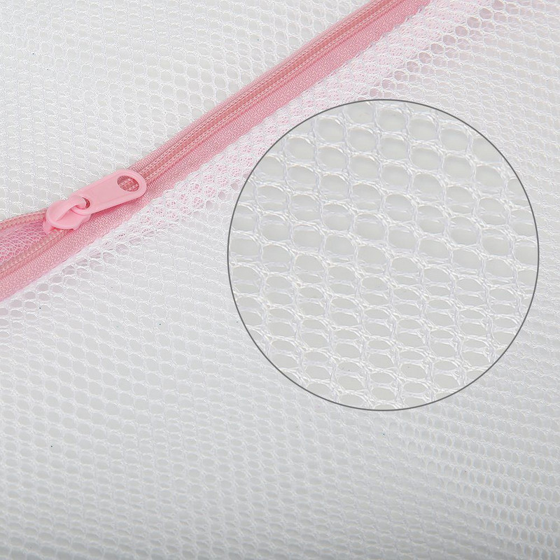 Didelis tinklinis skalbimo krepšys, 4 patvarių šiurkščiavilnių tinklinių skalbinių rinkinys su užtrauktuku drabužiams, subtilių drabužių reklama