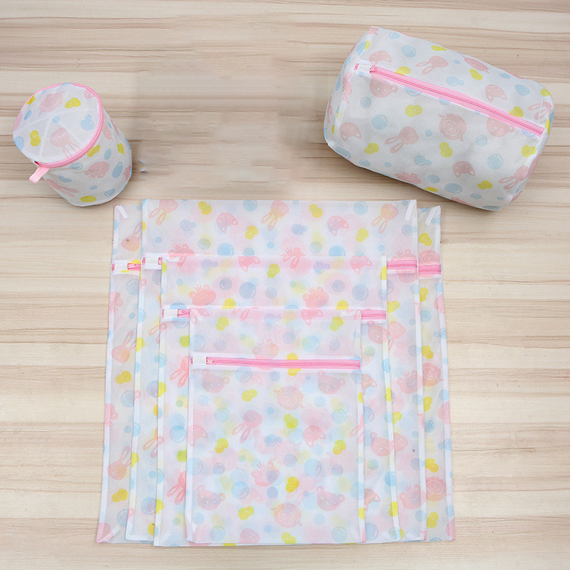 Εκτύπωση Rabbit τσάντα πλυντηρίου βρώμικα ρούχα Καλάθι αποθήκευσης Χαριτωμένο λεπτό πλέγμα τσάντες πλυσίματος πολλαπλών μεγεθών Τσάντα πλυντηρίου ρούχων για πλυντήριο ρούχων