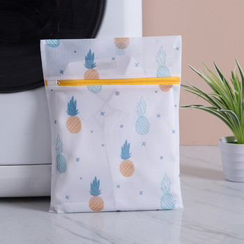 Чанти за пране на пране с принт на ананас за перална машина Мръсни дрехи Кошница за почистване Органайзер Чанта за пране с фина мрежа на едро