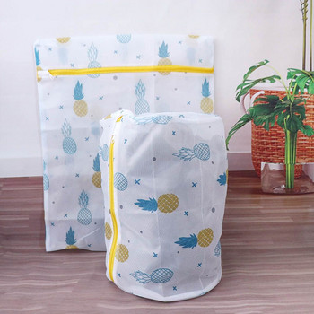 Творческа щампа с ананас с цип Мрежеста чанта за пране Полиестерна мрежа за пране Кутия за бельо Чорап Дрехи Сутиен