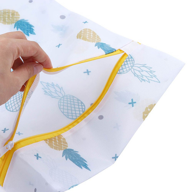 Creative Pineapple Printing με φερμουάρ Διχτυωτό τσάντα πλυντηρίου Πλυντήριο από πολυεστέρα Δίχτυ πλυσίματος κουτί για εσώρουχα κάλτσες ρούχα Σουτιέν