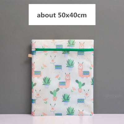 1 Η/Υ Μοτίβο εκτύπωσης κινουμένων σχεδίων για οικιακή τσάντα με δίχτυ πλυντηρίου ρούχων Μεγάλη αναδιπλούμενη τσάντα πλυσίματος με δίχτυ με φερμουάρ Προστατευτική τσάντα με δίχτυ πλυσίματος πλυντηρίου