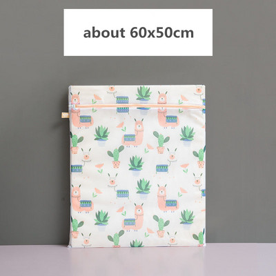 1 Η/Υ Μοτίβο εκτύπωσης κινουμένων σχεδίων για οικιακή τσάντα με δίχτυ πλυντηρίου ρούχων Μεγάλη αναδιπλούμενη τσάντα πλυσίματος με δίχτυ με φερμουάρ Προστατευτική τσάντα με δίχτυ πλυσίματος πλυντηρίου