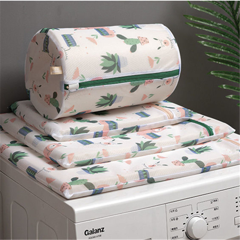 1 Η/Υ Μοτίβο εκτύπωσης κινουμένων σχεδίων για οικιακή τσάντα με δίχτυ πλυντηρίου ρούχων Μεγάλη αναδιπλούμενη τσάντα πλυσίματος με δίχτυ με φερμουάρ Προστατευτική τσάντα με δίχτυ πλυσίματος πλυντηρίου