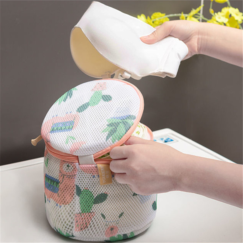 1 Η/Υ Μοτίβο εκτύπωσης κινουμένων σχεδίων για οικιακή τσάντα με δίχτυ πλυντηρίου ρούχων Μεγάλη αναδιπλούμενη τσάντα πλυσίματος με δίχτυ με φερμουάρ Προστατευτική τσάντα με δίχτυ πλυσίματος πλυντηρίου