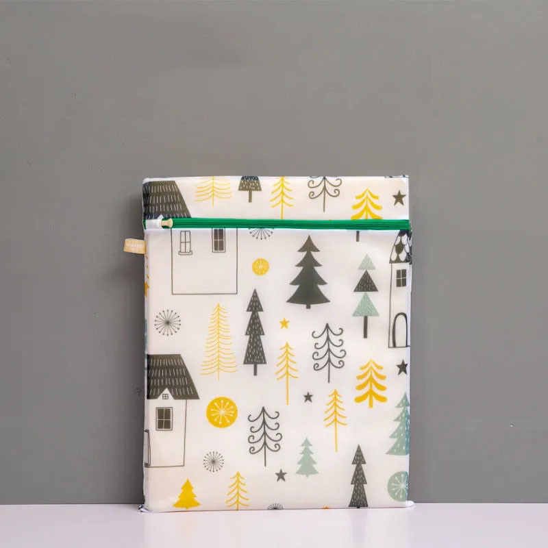 Green Forest Print Skalbinių Krepšiai Drabužiai Nuo įsipainiojimo Užtrauktukas Apsauginis Krepšys Kelionių Apdaila laikymo Krepšys Poliesterio tinklelis