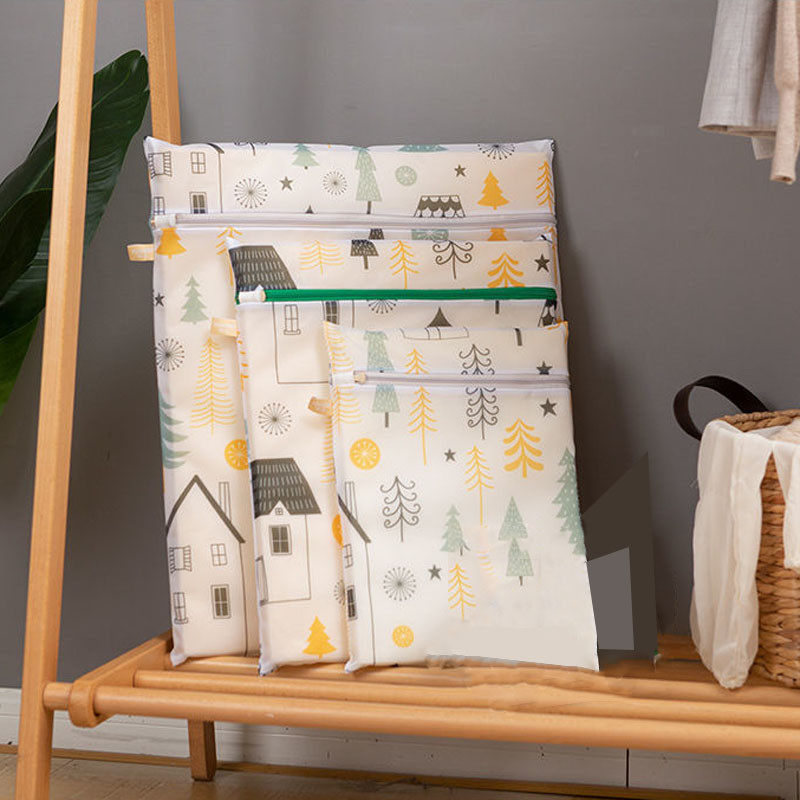 Green Forest Print Skalbinių Krepšiai Drabužiai Nuo įsipainiojimo Užtrauktukas Apsauginis Krepšys Kelionių Apdaila laikymo Krepšys Poliesterio tinklelis