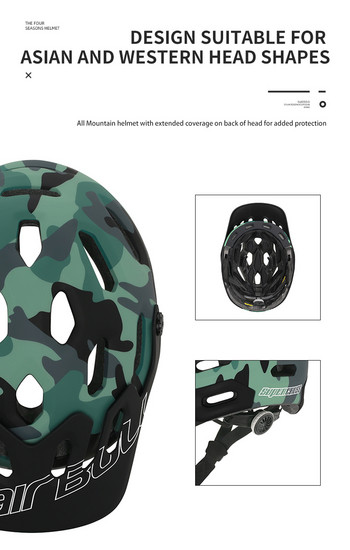 4 цвята Cairbull MTB Bicycle Helmet Camouflage In-Mold Sports Safety Cycling Helmet Леки защитни аксесоари за велосипеди M/L