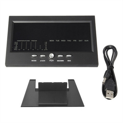 Οθόνη οπίσθιου φωτισμού LCD Εσωτερικού μετεωρολογικού σταθμού Ξυπνητήρι Ώρα/Ημερομηνία/Εβδομάδα/Ξυπνητήρι/Θερμοκρασία/Υγρασία/Καιρός/Αναβολή Οθόνη Διακόσμηση σπιτιού