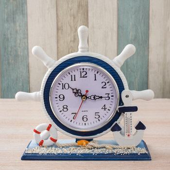 Средиземноморски стил Настолен часовник Орнаменти Европейска всекидневна Спалня Нощно бюро Часовник Офис Настолен домашен Творчески часовник