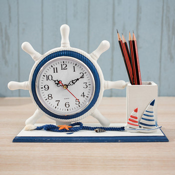 Ρολόι επιτραπέζιου μεσογειακού στυλ Διακοσμητικά Ευρωπαϊκό σαλόνι Κρεβατοκάμαρα Επιτραπέζιο Ρολόι γραφείου Επιτραπέζιο σπίτι Δημιουργικό ρολόι