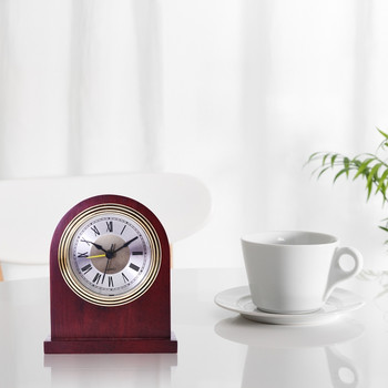 Класически ретро будилник Масивно дърво Римски цифрови часовници с ръчно регулиране на времето за домашна спалня Декорация на общежитието