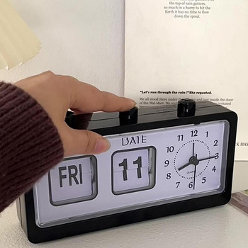 Νέο δημιουργικό υπνοδωμάτιο Ξυπνητήρι Fun Flip Μηχανικό Ξυπνητήρι Επιτραπέζιο Ψηφιακό Ημερολόγιο Ρολόγια Ρετρό Επιτραπέζια Ρολόγια Διακόσμηση σπιτιού
