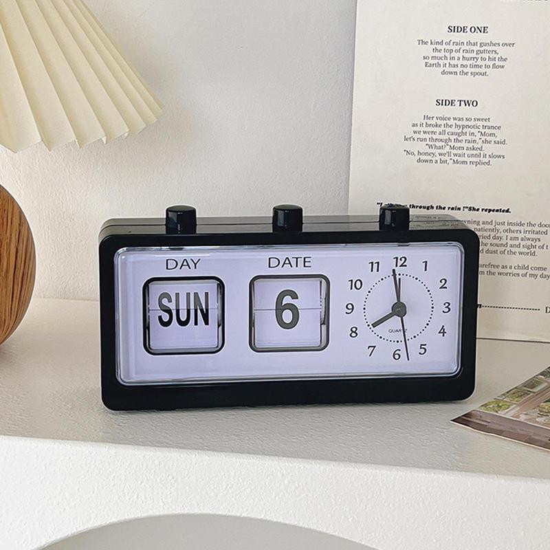 Nova kreativna spavaća soba Budilica Zabavna preklopna mehanička budilica Stolni digitalni kalendarski satovi Retro stolni satovi Uređenje doma