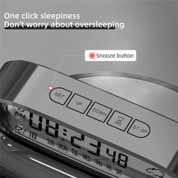 Έξυπνο ξυπνητήρι Δημιουργικό διαφανές ψηφιακό ξυπνητήρι για μαθητικό πολυλειτουργικό ηλεκτρονικό ρολόι με αντίστροφη μέτρηση αναβολής ημερομηνίας