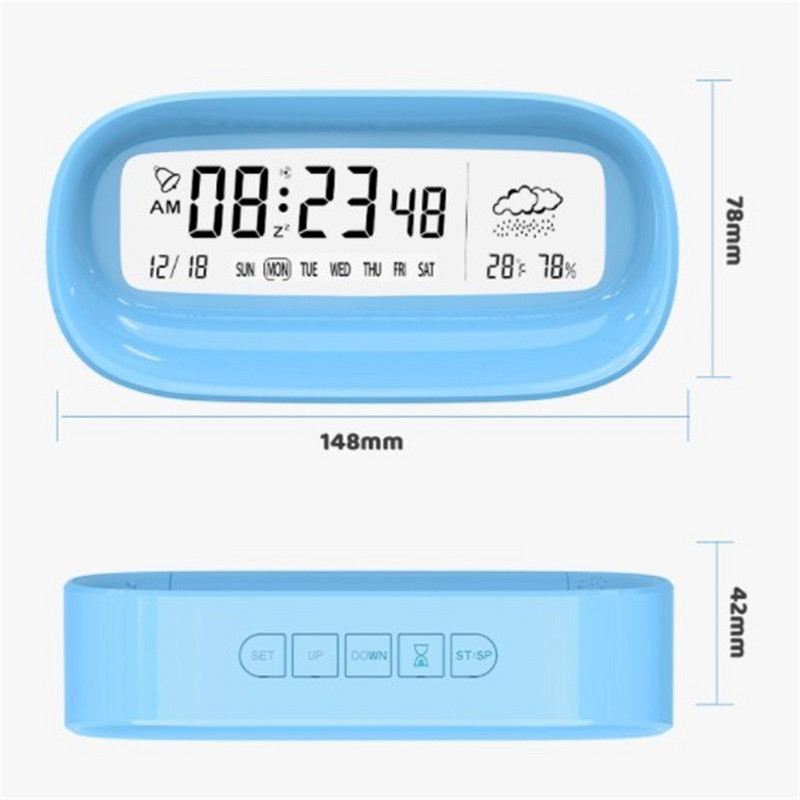 Nutikas äratuskell Loov läbipaistev digitaalne äratuskell õpilaste multifunktsionaalsele elektroonilisele kellale koos kuupäeva edasilükkamise loenduriga