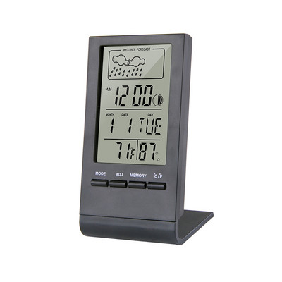 Digitálny LCD vnútorný teplomer, vlhkomer, budík, kalendár, meteorologická stanica, stolové hodiny, teplomer, vlhkomer, barometer