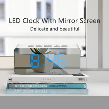 LED огледало Цифров будилник Нощни светлини Термометър Стенни часовници Лампа Квадрат Правоъгълник Многофункционален настолен часовник USB/AAA