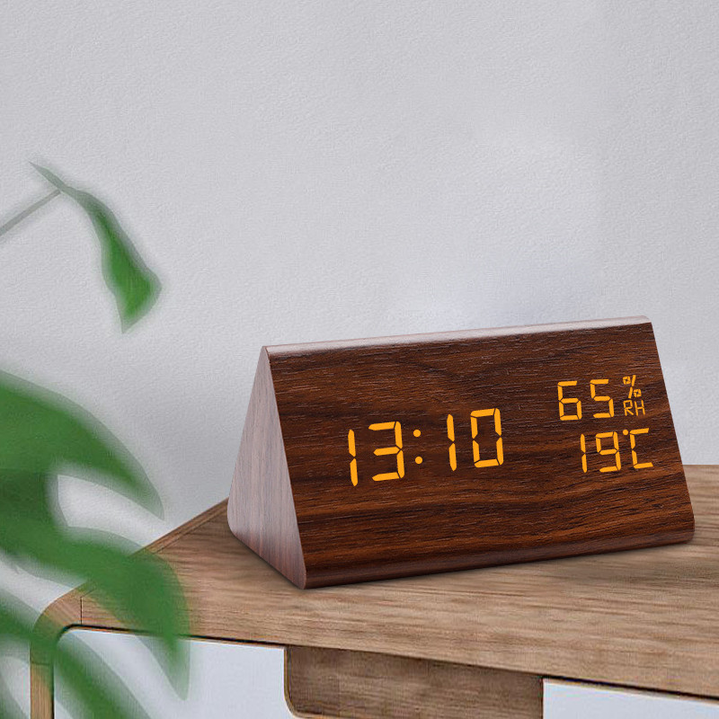 Digitálne hodiny LED drevený budík stolný s ovládaním zvuku elektronické hodiny stolný USB/AAA napájaný Desperadoes domáca dekorácia stola