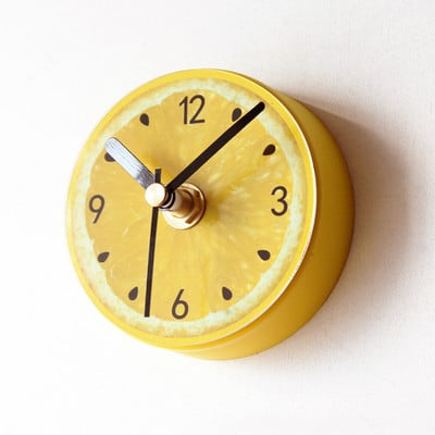 Nástenné hodiny s magnetom na chladničku s ovocím, limetkové, moderné kuchynské hodiny, hodinky, bytové dekorácie, hodiny na chladničku, nástenné umelecké hodinky s ovocím.