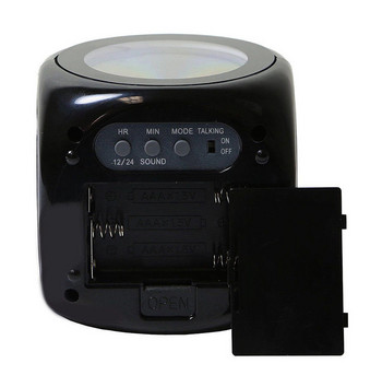 LCD светлинен прожекционен настолен часовник Време за гласово излъчване Цифров будилник с дисплей за температура Функция за почасово звънене