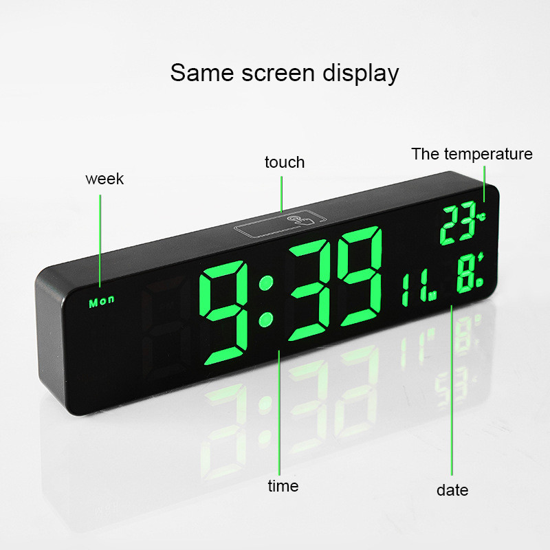 10-tolline LED-digitaalne äratuskell USB-seinale kinnitatav või seisev LED-kellad nädala temperatuuri ja kuupäeva kuva elutoa kaunistamiseks