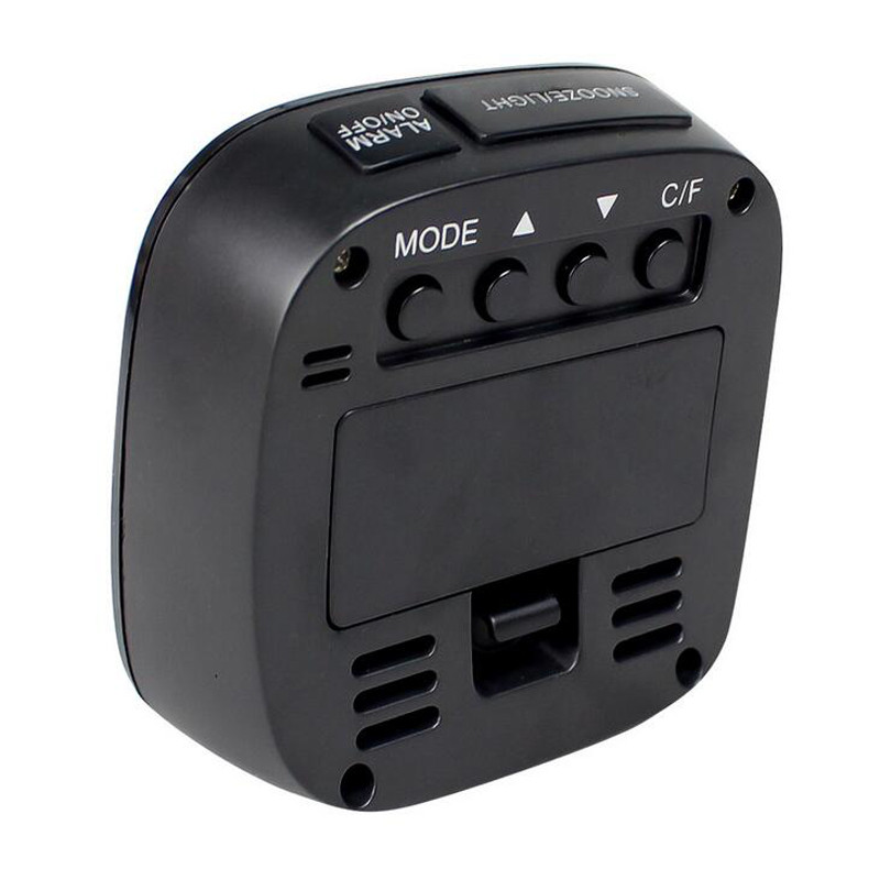 Мини Bedside Snooze Цифров будилник с LCD дисплей Температура Календар Седмица Дата Подсветка Часовници за пътуване с батерии