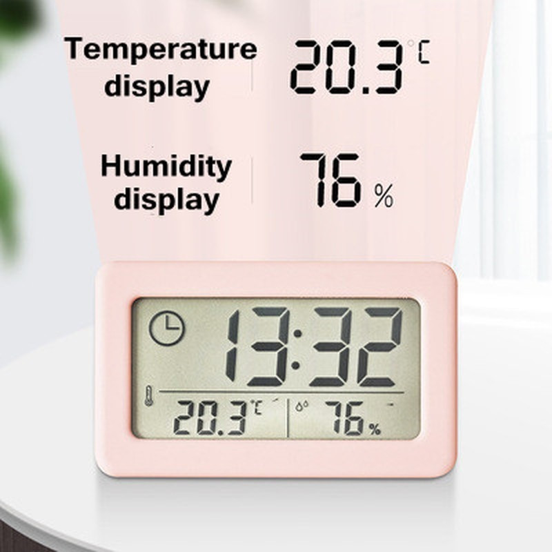 Mini LCD digitaalkell temperatuuri ja niiskuse tasemega lauaelektrooniline kell kodukontori vaikse lauaaja kuvamiseks