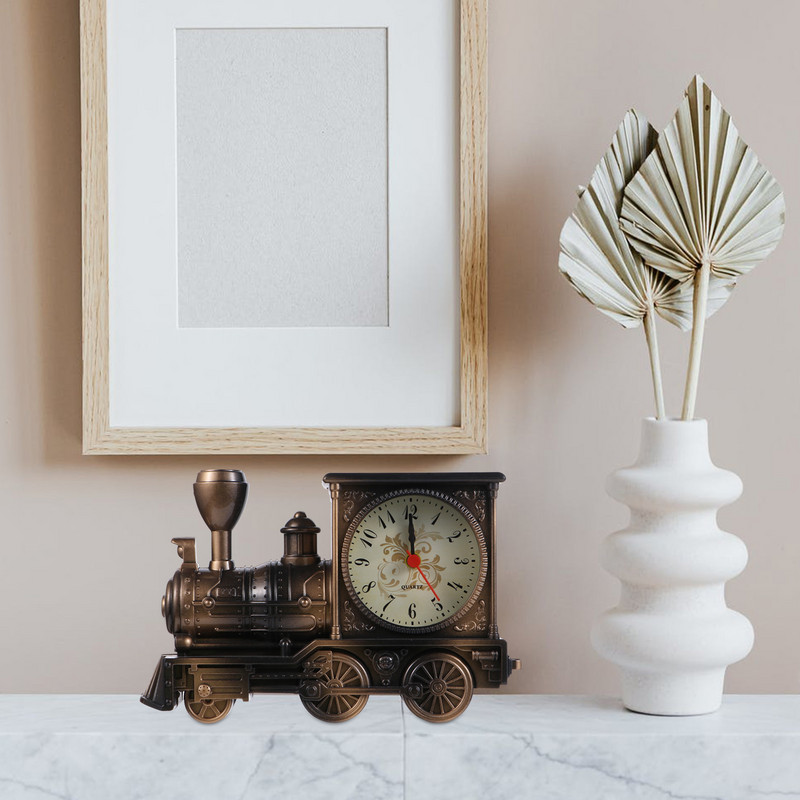 Laikrodis Žadintuvas Traukinys Senovinis Stalinis Naktinis Laikrodis Retro dekoras Rašomasis stalas Dekoratyvinis Stalinio Galva Modelis Dekoracijos Vaikų Ornamentai