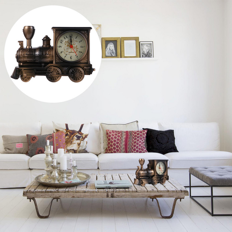Laikrodis Žadintuvas Traukinys Senovinis Stalinis Naktinis Laikrodis Retro dekoras Rašomasis stalas Dekoratyvinis Stalinio Galva Modelis Dekoracijos Vaikų Ornamentai