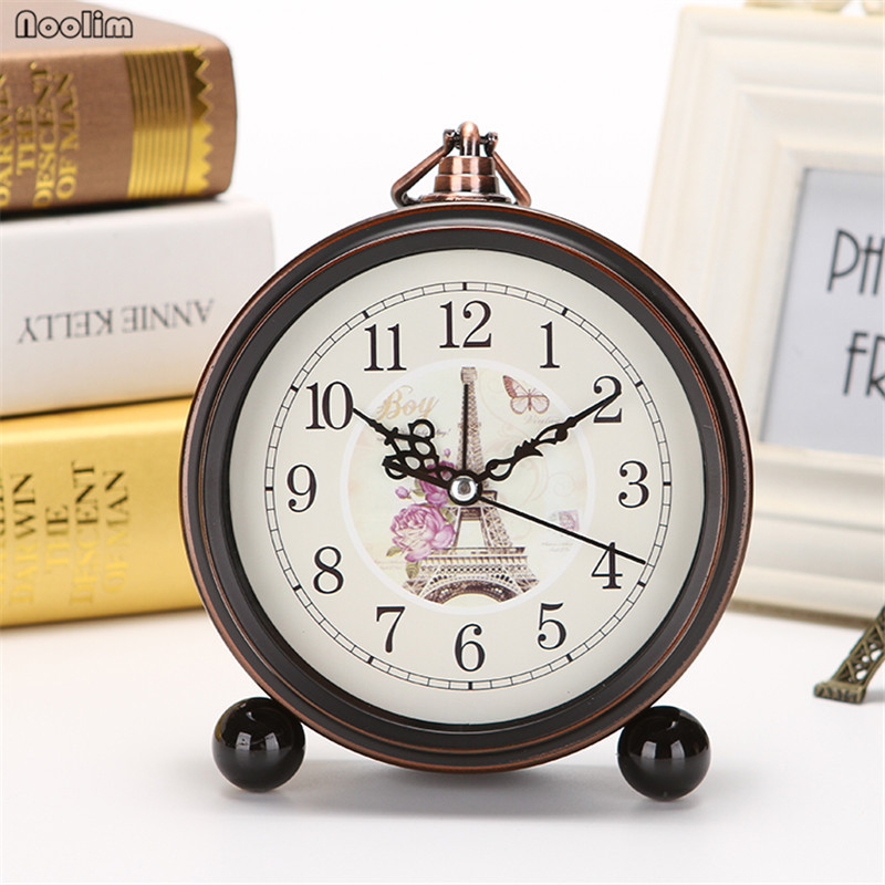 NOOLIM európai retro diák kis ébresztőóra Kreatív éjjeli óra Hálószoba Minimalista Néma óra Otthon Asztali dekoráció