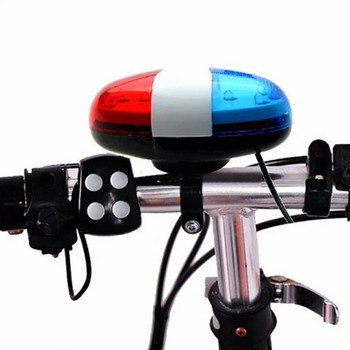 6 LED 4 τόνοι Ήχοι Ποδήλατα Bell Police Car Light Ηλεκτρονική Κόρνα Σειρήνα Ποδήλατο Πίσω Φανάρι ποδηλάτου Κουδούνι Αξεσουάρ ποδηλασίας