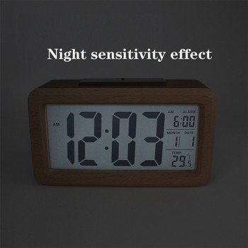 Κορεατικό Ρολόι Επιτραπέζιο Διακόσμηση Σαλονιού Μικρό Επιτραπέζιο Ρολόι Ξύλινο Ψηφιακό Ρολόι LCD Ρολόι Vintage Επιτραπέζιο Ρολόι Reloj Alarma 탁상용 시계