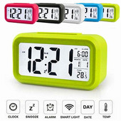 Veliki LED pozadinsko osvjetljenje, zaslon, sat, digitalna budilica, elektronički sat, temperatura za kućni ured, putovanja, stolni dekor, sat