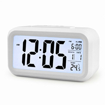 Μεγάλη οθόνη LED οπίσθιου φωτισμού Ρολόι Ψηφιακό Ξυπνητήρι Ηλεκτρονικό Ρολόι Θερμοκρασία για Επιτραπέζιο Ρολόι Ταξιδιού γραφείου στο σπίτι