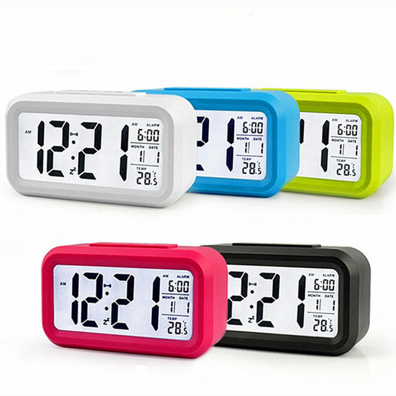 Veliki LED pozadinsko osvjetljenje, zaslon, sat, digitalna budilica, elektronički sat, temperatura za kućni ured, putovanja, stolni dekor, sat