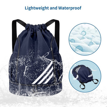 2023 Нов дизайн Спортни раници Футболна чанта с шнурове Раница за фитнес Пътуване Туризъм Спортна чанта с шнурове Многоджобна водоустойчива