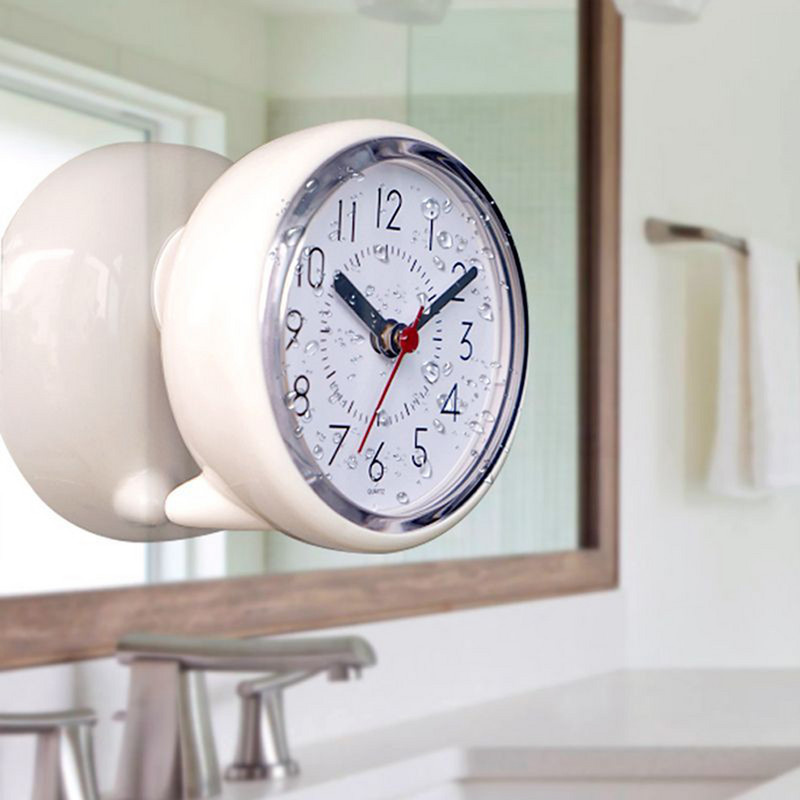 1 buc. Ceas de perete pentru baie, silențios, cu ventuză, funcționat cu baterii, fără ticăituri настенные часы