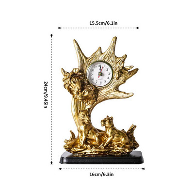 Vintage επιτραπέζιο ρολόι Αθόρυβο ρετρό επιτραπέζιο ειδώλιο με μεταλλικό πόιντερ Διακοσμητικό άγαλμα στολίδι για ράφι σπιτιού